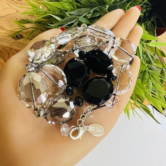 WHBM Chunky Crystal Glass Ombre Necklace White House Black Market Sparkling 1364 - Picture 4 of 12